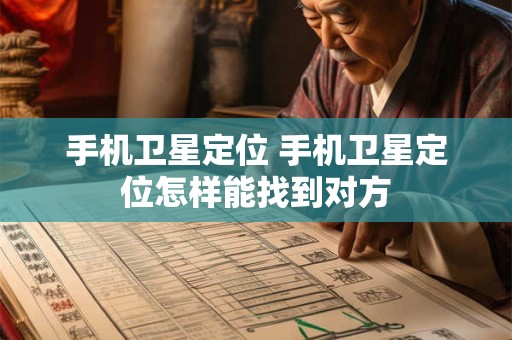 手机卫星定位 手机卫星定位怎样能找到对方