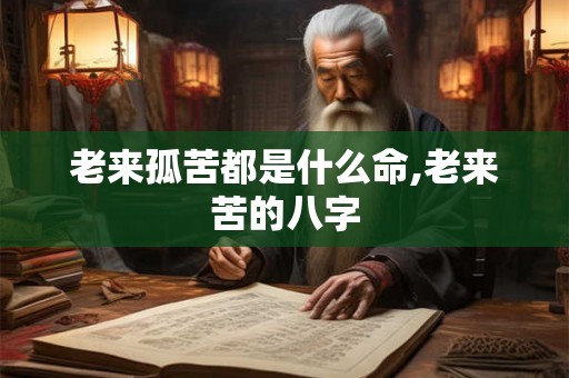 老来孤苦都是什么命,老来苦的八字
