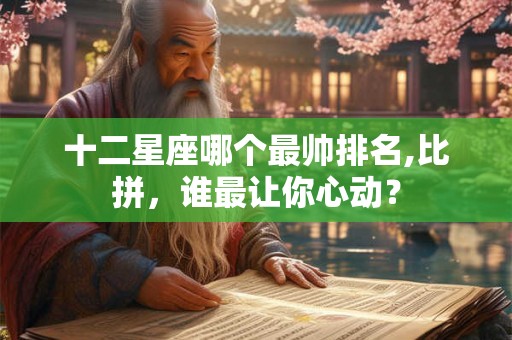 十二星座哪个最帅排名,比拼，谁最让你心动？