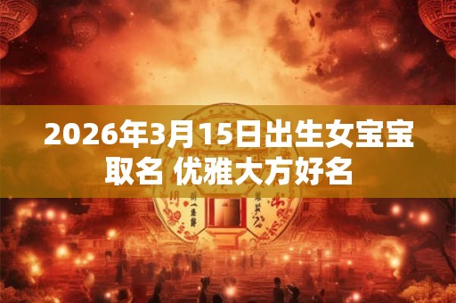 2026年3月15日出生女宝宝取名 优雅大方好名