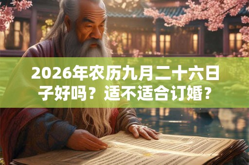 2026年农历九月二十六日子好吗？适不适合订婚？
