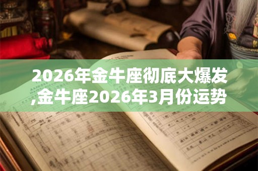 2026年金牛座彻底大爆发,金牛座2026年3月份运势 2026年金牛座彻底大爆发,金牛座2026年3月份运势