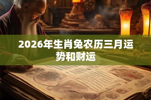 2026年生肖兔农历三月运势和财运
