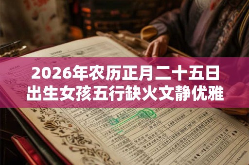 2026年农历正月二十五日出生女孩五行缺火文静优雅名字大全