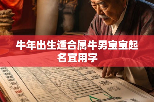 牛年出生适合属牛男宝宝起名宜用字