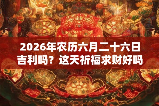 2026年农历六月二十六日吉利吗？这天祈福求财好吗？