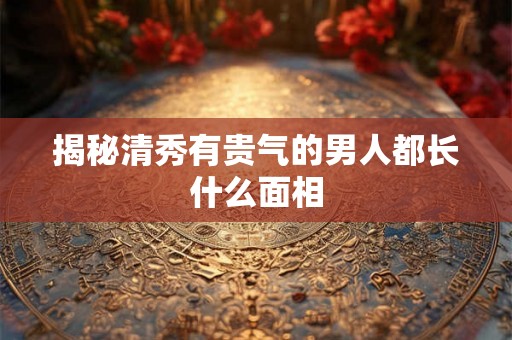 揭秘清秀有贵气的男人都长什么面相