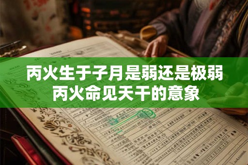丙火生于子月是弱还是极弱 丙火命见天干的意象