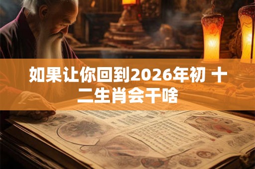 如果让你回到2026年初 十二生肖会干啥