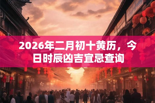 2026年二月初十黄历，今日时辰凶吉宜忌查询