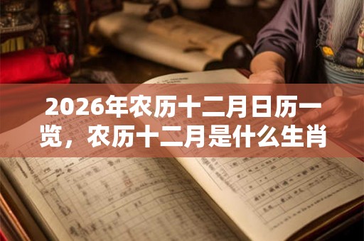 2026年农历十二月日历一览，农历十二月是什么生肖月