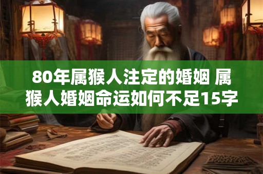 80年属猴人注定的婚姻 属猴人婚姻命运如何不足15字