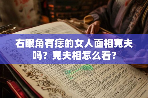 右眼角有痣的女人面相克夫吗？克夫相怎么看？