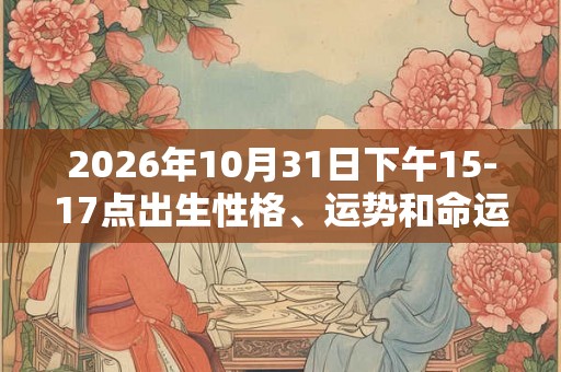 2026年10月31日下午15-17点出生性格、运势和命运