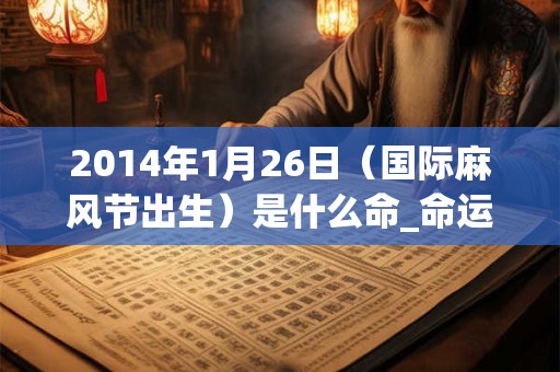 2014年1月26日（国际麻风节出生）是什么命_命运如何