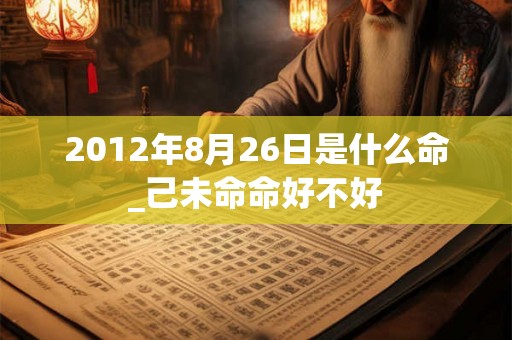 2012年8月26日是什么命_己未命命好不好