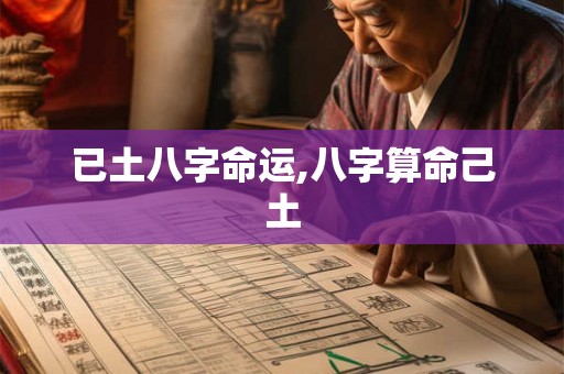已土八字命运,八字算命己土 已土八字命运,八字算命己土
