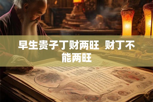 早生贵子丁财两旺 财丁不能两旺 早生贵子丁财两旺 财丁不能两旺