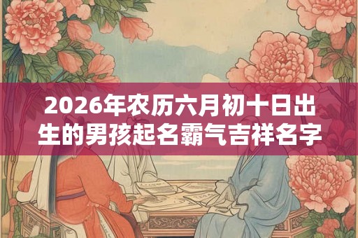 2026年农历六月初十日出生的男孩起名霸气吉祥名字推荐