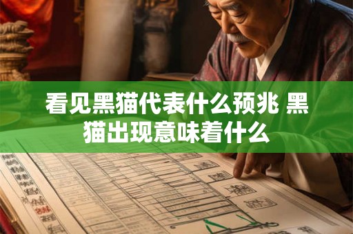 看见黑猫代表什么预兆 黑猫出现意味着什么