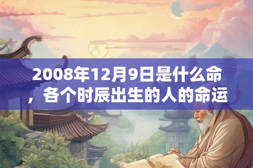 2008年12月9日是什么命，各个时辰出生的人的命运