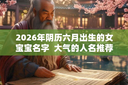 2026年阴历六月出生的女宝宝名字  大气的人名推荐