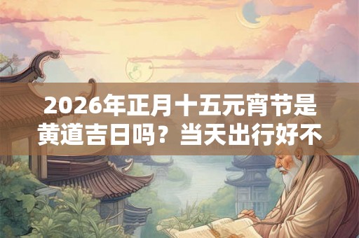 2026年正月十五元宵节是黄道吉日吗？当天出行好不好？