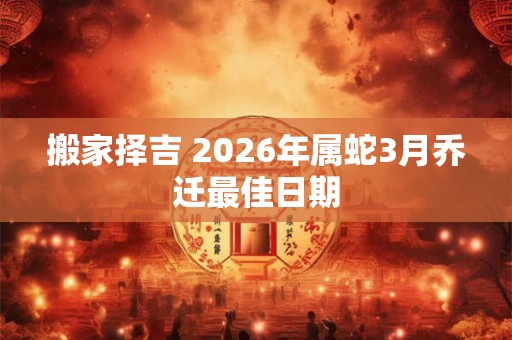 搬家择吉 2026年属蛇3月乔迁最佳日期