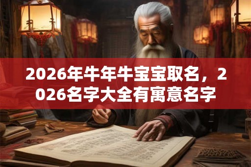 2026年牛年牛宝宝取名，2026名字大全有寓意名字