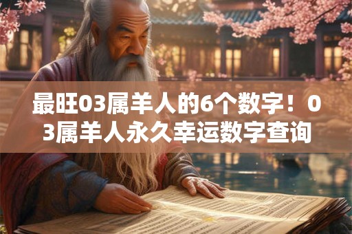 最旺03属羊人的6个数字！03属羊人永久幸运数字查询