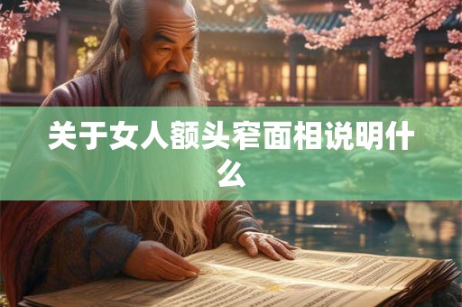 关于女人额头窄面相说明什么