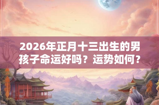 2026年正月十三出生的男孩子命运好吗？运势如何？