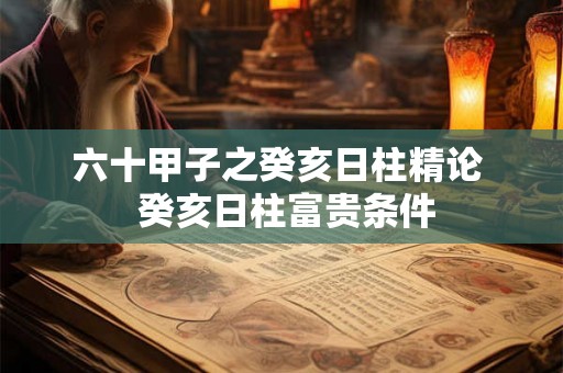 六十甲子之癸亥日柱精论  癸亥日柱富贵条件