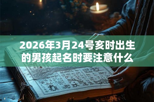 2026年3月24号亥时出生的男孩起名时要注意什么