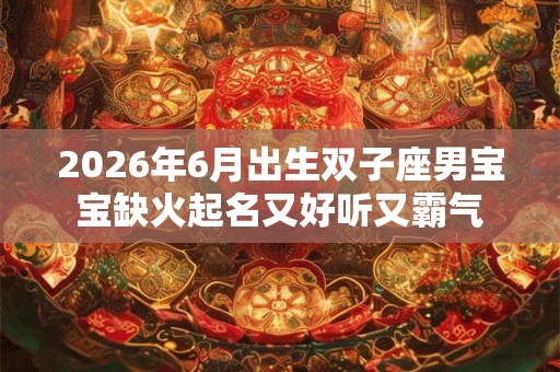 2026年6月出生双子座男宝宝缺火起名又好听又霸气