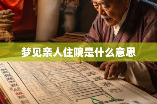 梦见亲人住院是什么意思