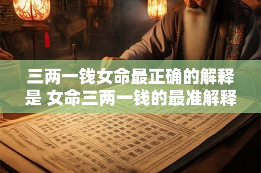 三两一钱女命最正确的解释是 女命三两一钱的最准解释