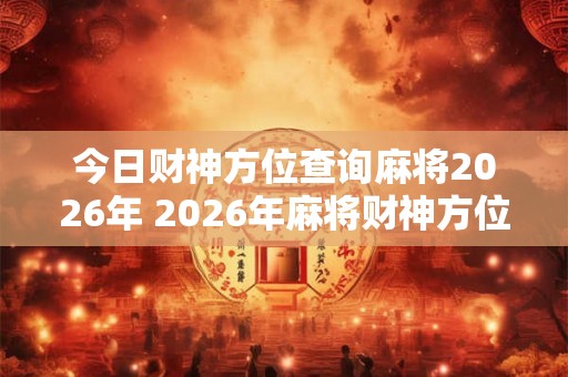 今日财神方位查询麻将2026年 2026年麻将财神方位在哪 今日财神方位查询麻将2026年 2026年麻将财神方位在哪