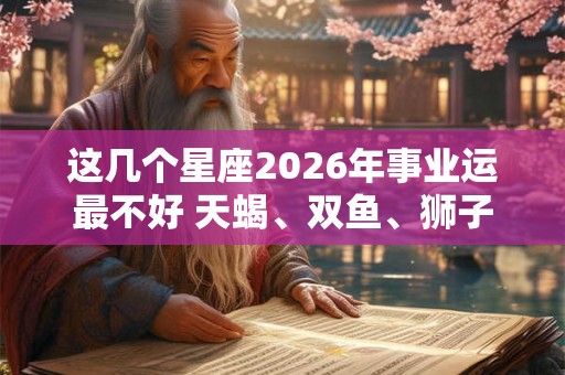 这几个星座2026年事业运最不好 天蝎、双鱼、狮子