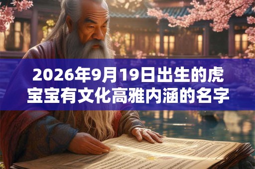 2026年9月19日出生的虎宝宝有文化高雅内涵的名字精选 2026年9月19日出生的虎宝宝有文化高雅内涵的名字精选