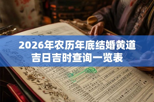 2026年农历年底结婚黄道吉日吉时查询一览表 2026年农历年底结婚黄道吉日吉时查询一览表