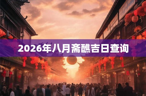 2026年八月斋醮吉日查询