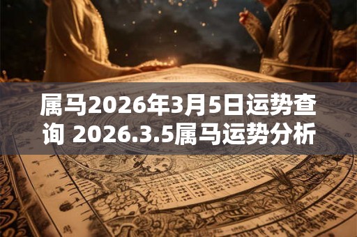 属马2026年3月5日运势查询 2026.3.5属马运势分析 属马2026年3月5日运势查询 2026.3.5属马运势分析