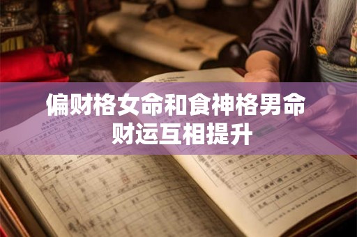 偏财格女命和食神格男命  财运互相提升