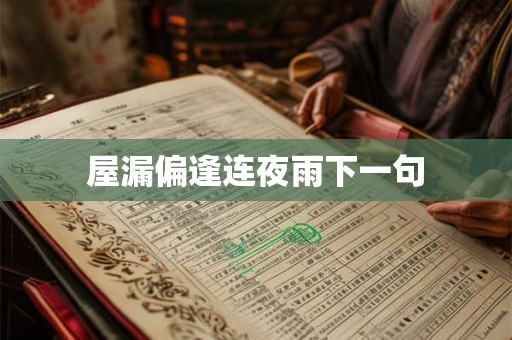 屋漏偏逢连夜雨下一句