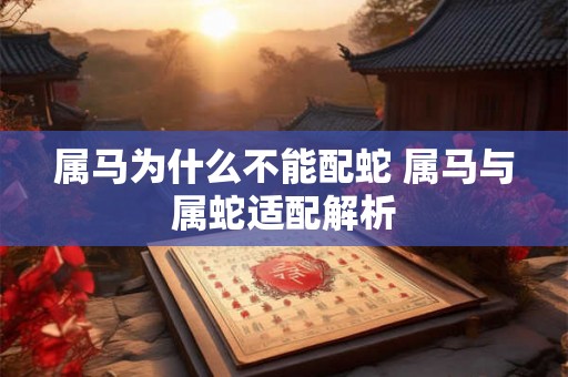 属马为什么不能配蛇 属马与属蛇适配解析