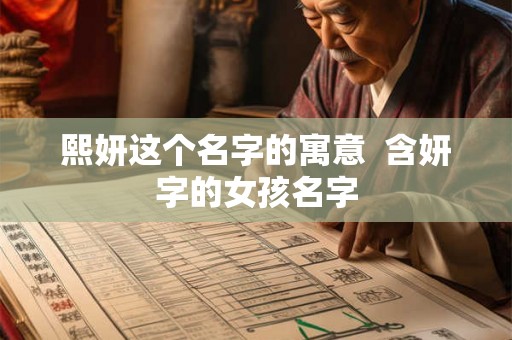 熙妍这个名字的寓意  含妍字的女孩名字