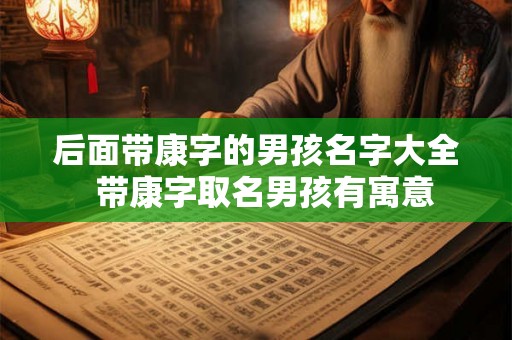 后面带康字的男孩名字大全  带康字取名男孩有寓意