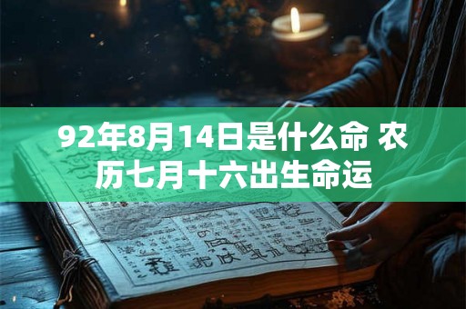 92年8月14日是什么命 农历七月十六出生命运