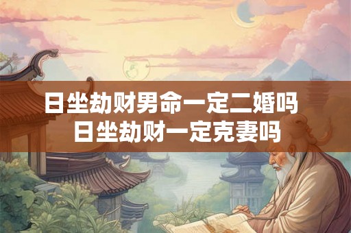 日坐劫财男命一定二婚吗  日坐劫财一定克妻吗